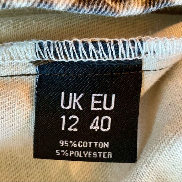 PrettyLittleThing Leopard Pinafore Denim Dress Brown Black Size US 8 UK 12 - Picture 10 of 11